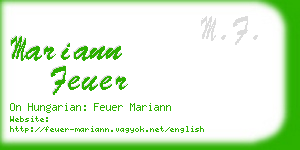 mariann feuer business card